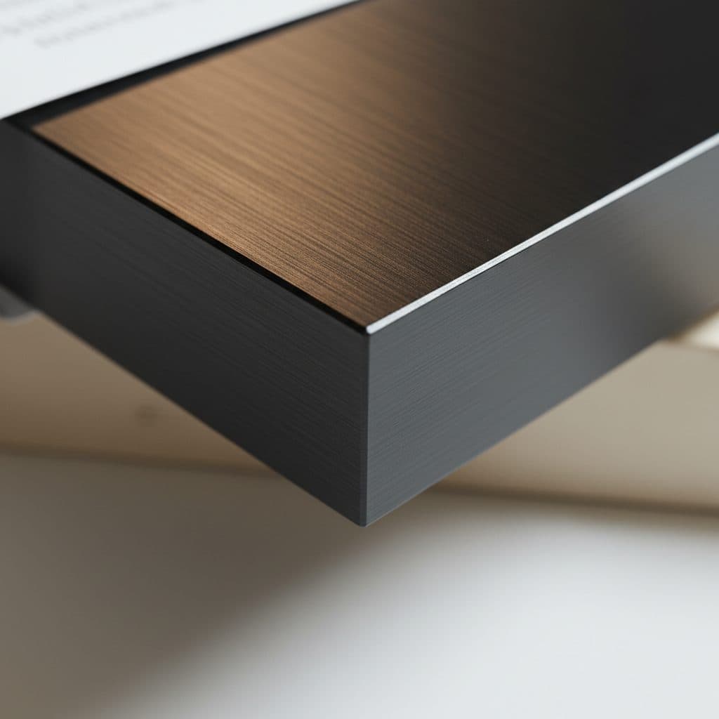 Close-up of brushed aluminium.